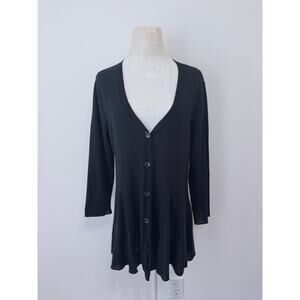 J.Jill women’s black button-front cardigan sz L NWT minimalist work travel